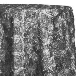 Rose Satin (3D) Table Linen in Grey