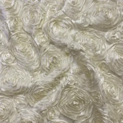 Rose Satin (3D) Table Linen in Ivory 113