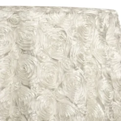 Rose Satin (3D) Table Linen in Ivory 113