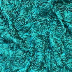 Rose Satin (3D) Table Linen in Jade