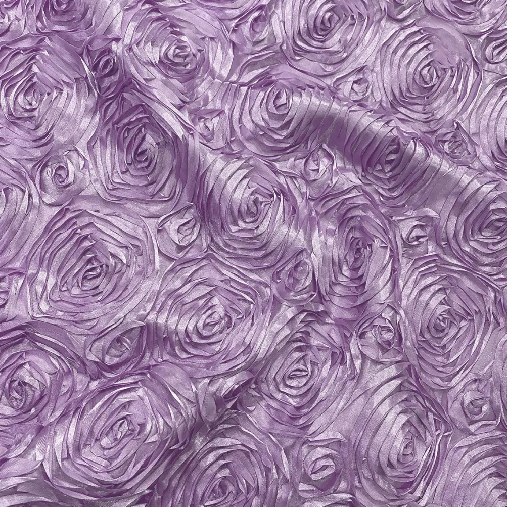 Rose Satin (3D) Table Linen in Lavender