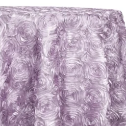 Rose Satin (3D) Table Linen in Lavender