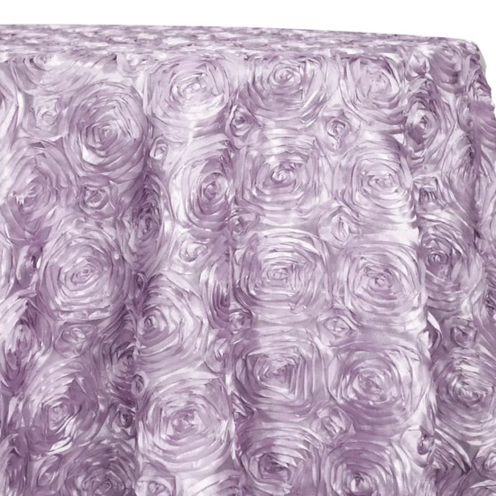 Rose Satin (3D) Table Linen in Lavender
