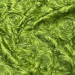 Rose Satin (3D) Table Linen in Lime