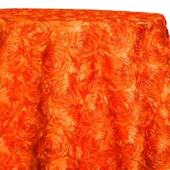 Rose Satin (3D) Table Linen in Orange