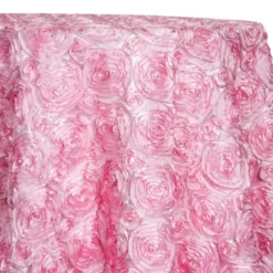 Rose Satin (3D) Table Linen in Pink D 157