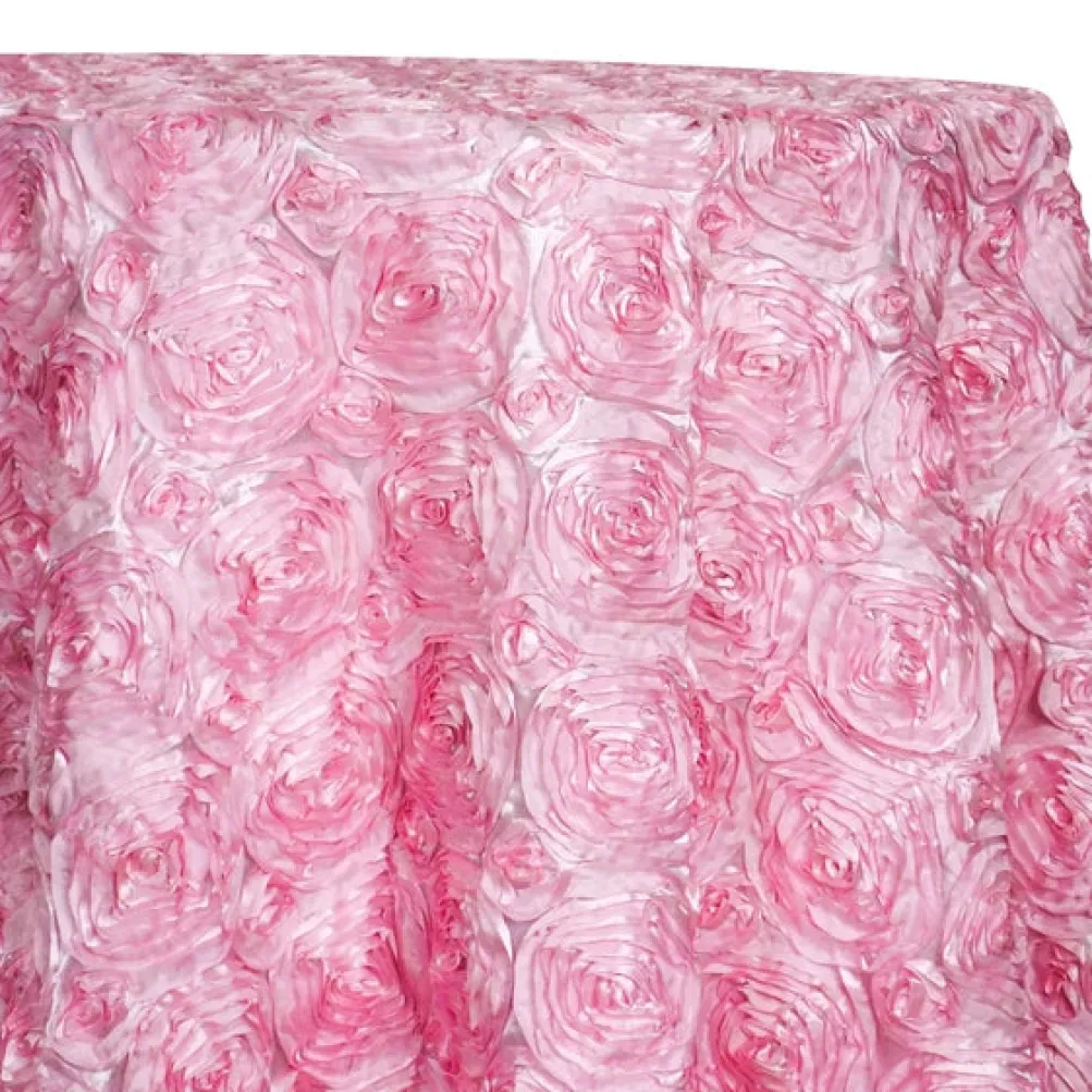 Rose Satin (3D) Table Linen in Pink D 157