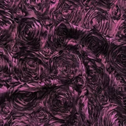 Rose Satin (3D) Table Linen in Raisin