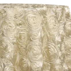 Rose Satin (3D) Table Linen in Taupe