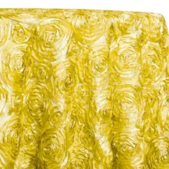 Rose Satin (3D) Table Linen in Yellow