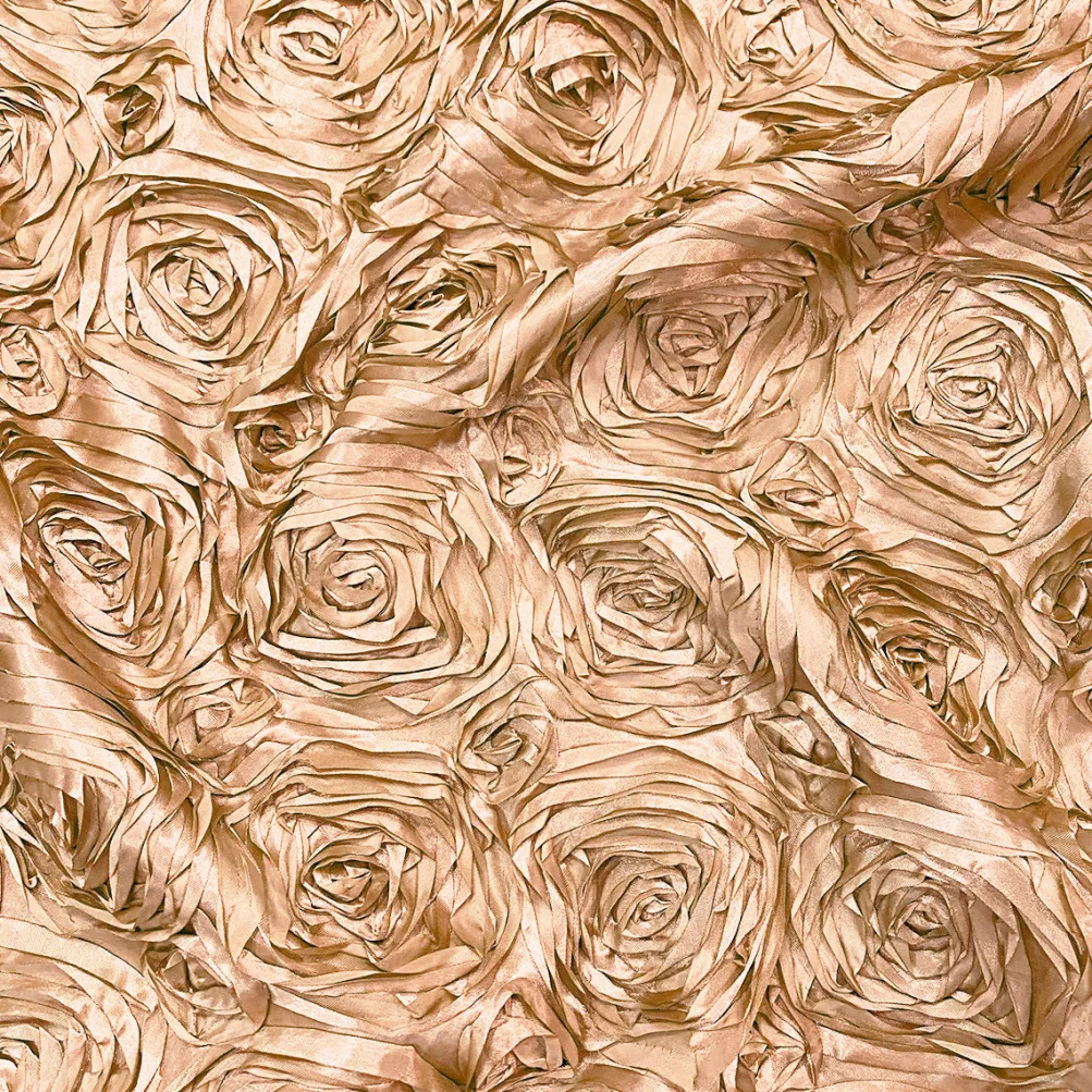 Rose Satin (3D) Table Runner in Champagne