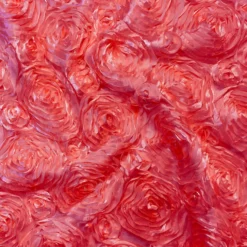 Rose Satin (3D) Table Runner in Coral