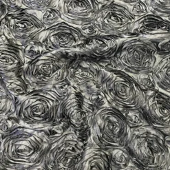 Rose Satin (3D) Table Runner in Grey