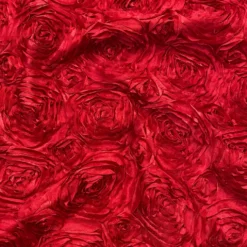 Rose Satin (3D) Table Runner in Red