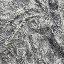 Rose Satin (3D) Table Runner in Silver