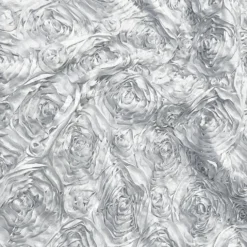 Rose Satin (3D) Table Runner in White