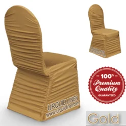 Roughed Spandex Banquet Chair Cover in Gold