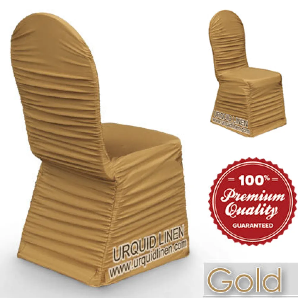 Roughed Spandex Banquet Chair Cover in Gold