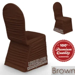 Roughed Spandex Banquet Chair Cover in Brown