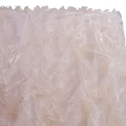 Ruffled Organza Table Linen in Champagne