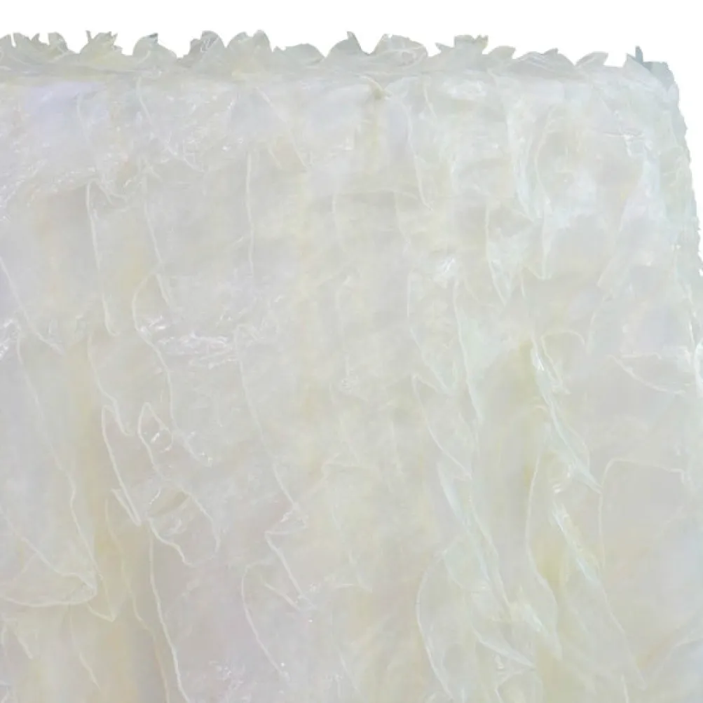 Ruffled Organza Table Linen in Ivory