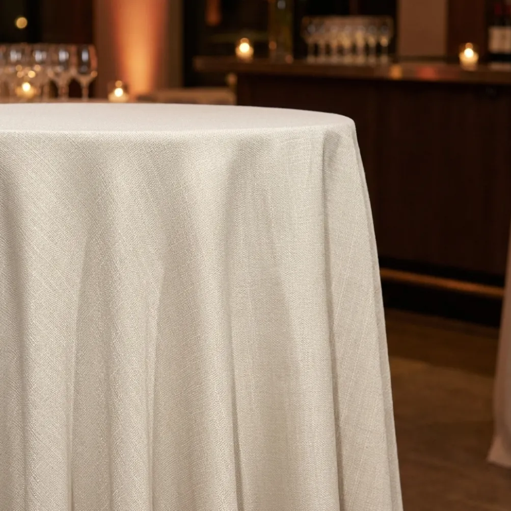 Rustic Linen Table Linen in Bone