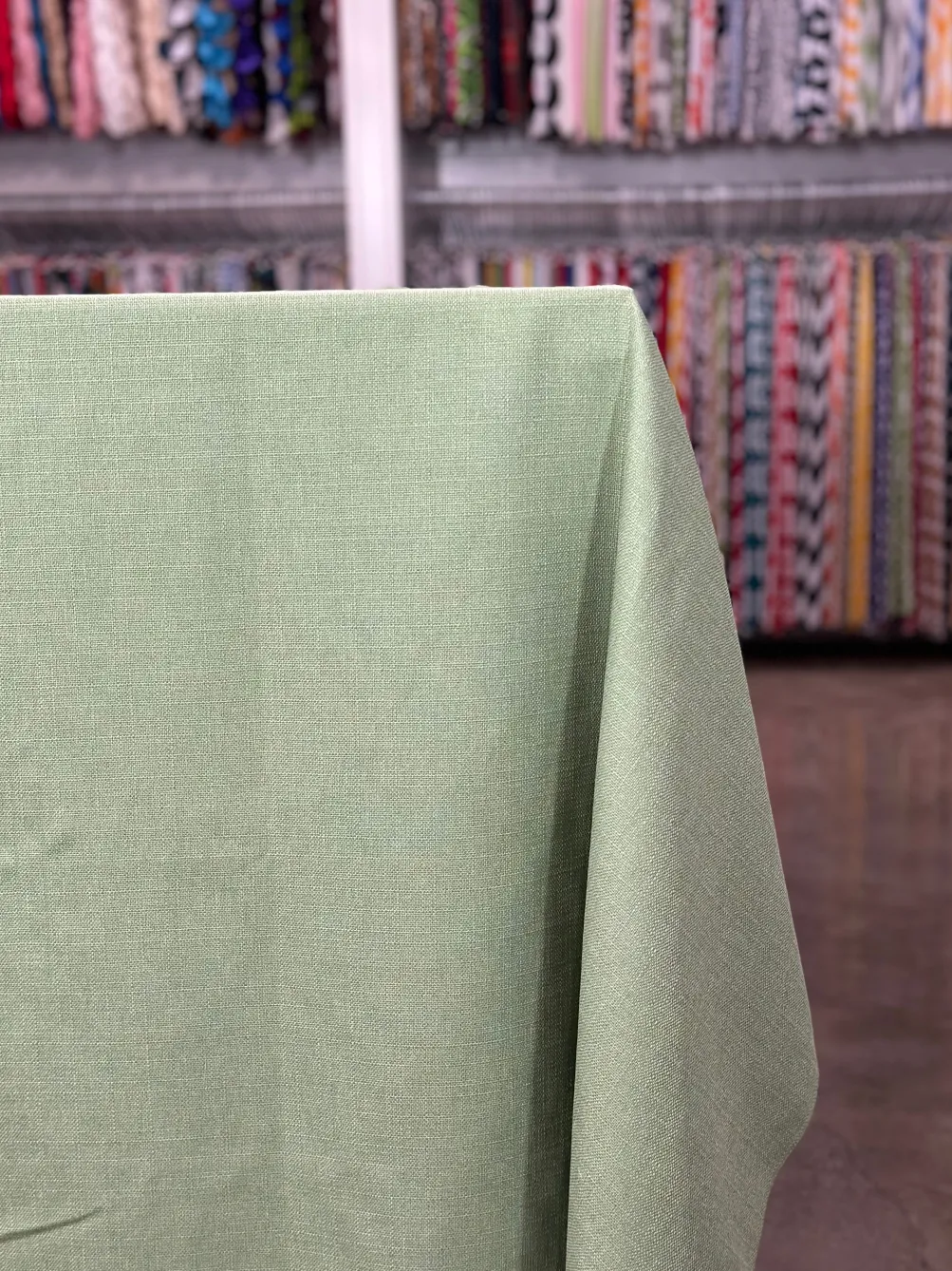 Rustic Linen Table Linen in Sage