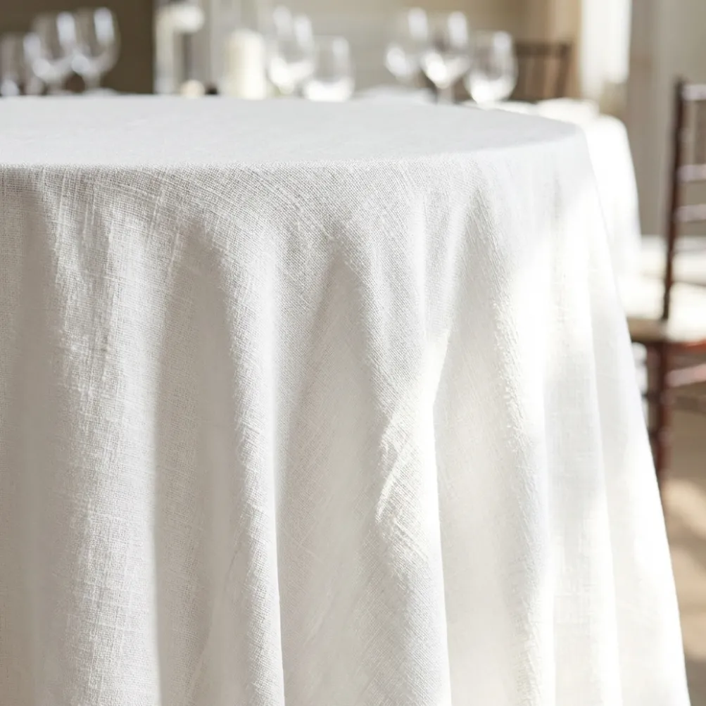 Rustic Linen Table Linen in White