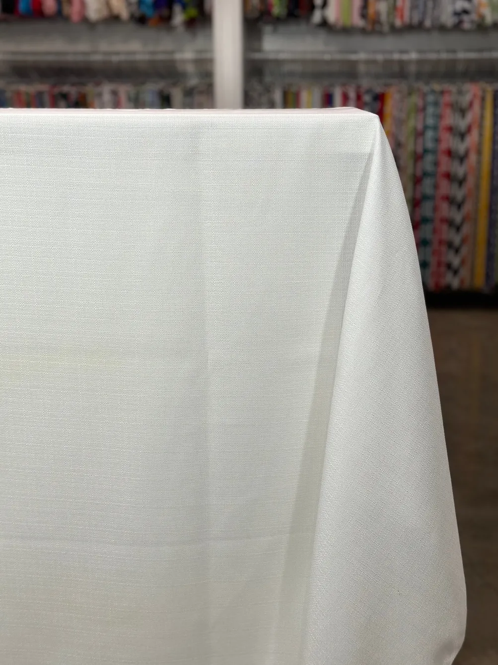 Rustic Linen Table Linen in White