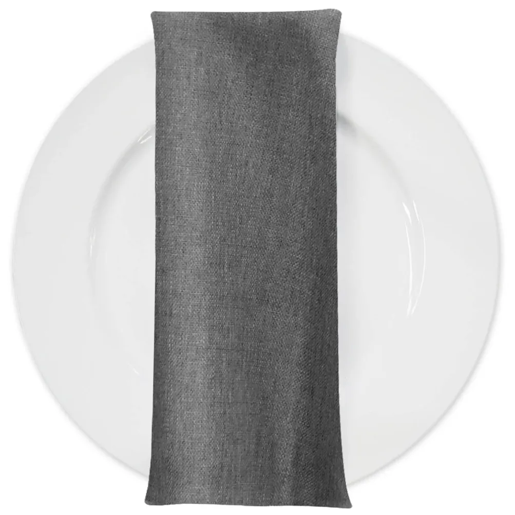 Rustic Linen Table Napkin in Dark Grey