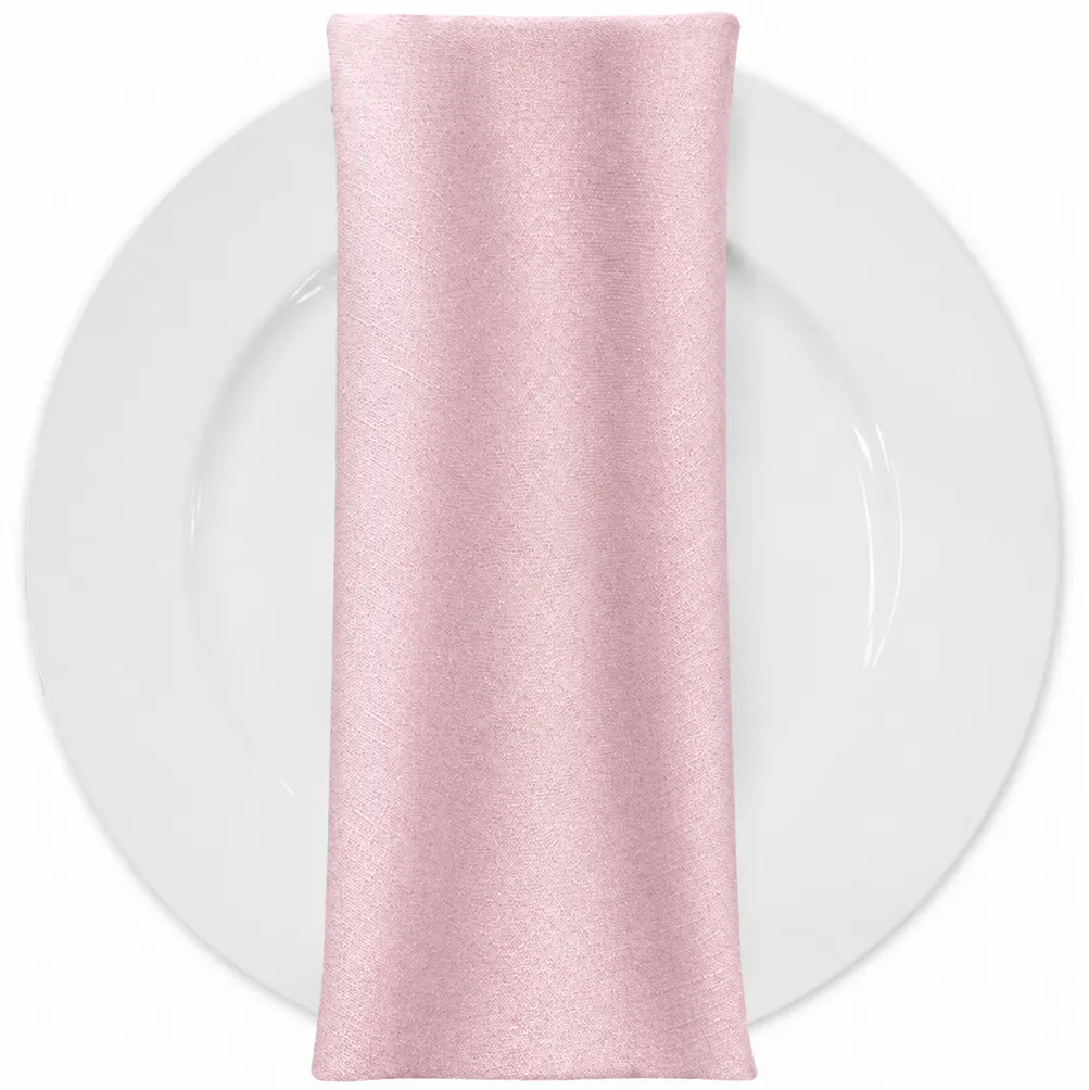 Rustic Linen Table Napkin in Lt Pink