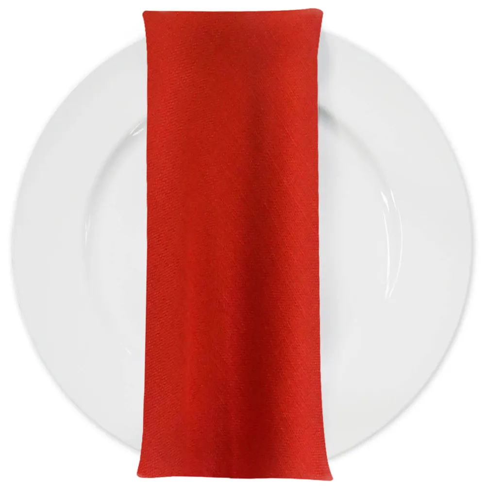 Rustic Linen Table Napkin in Red