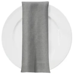 Rustic Linen Table Napkin in Silver