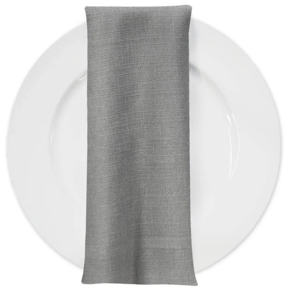Rustic Linen Table Napkin in Silver