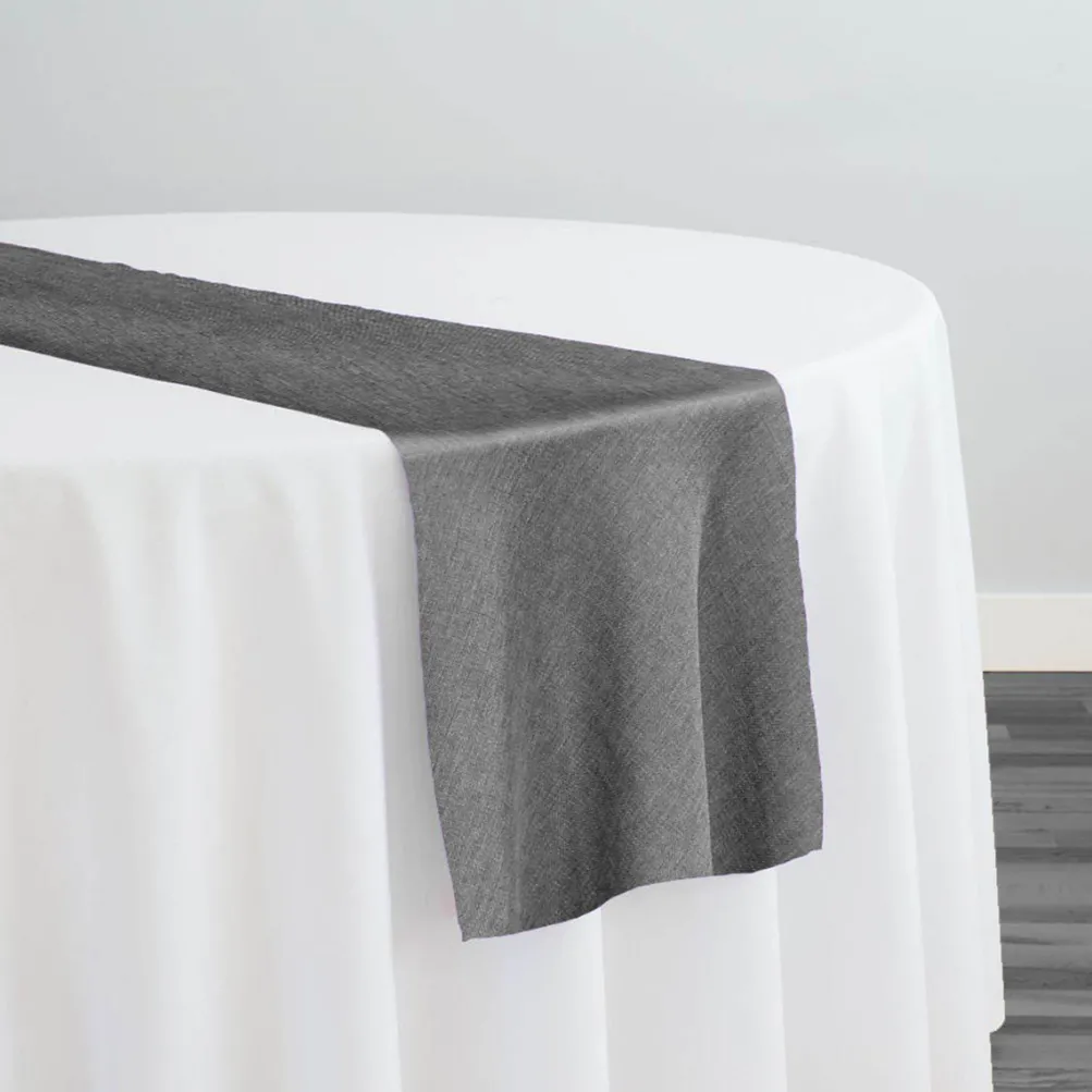 Rustic Linen Table Runner in Dark Grey