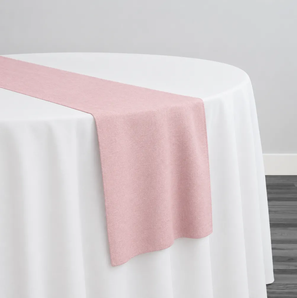 Rustic Linen Table Runner in Lt Pink