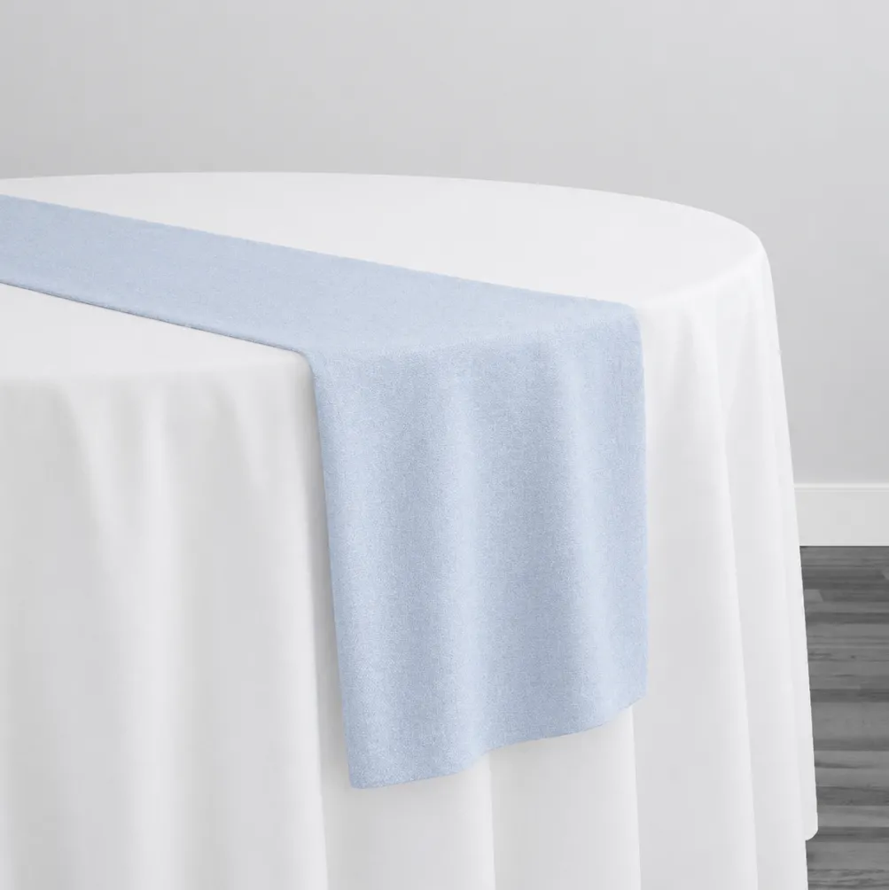 Rustic Linen Table Runner in Lt Blue