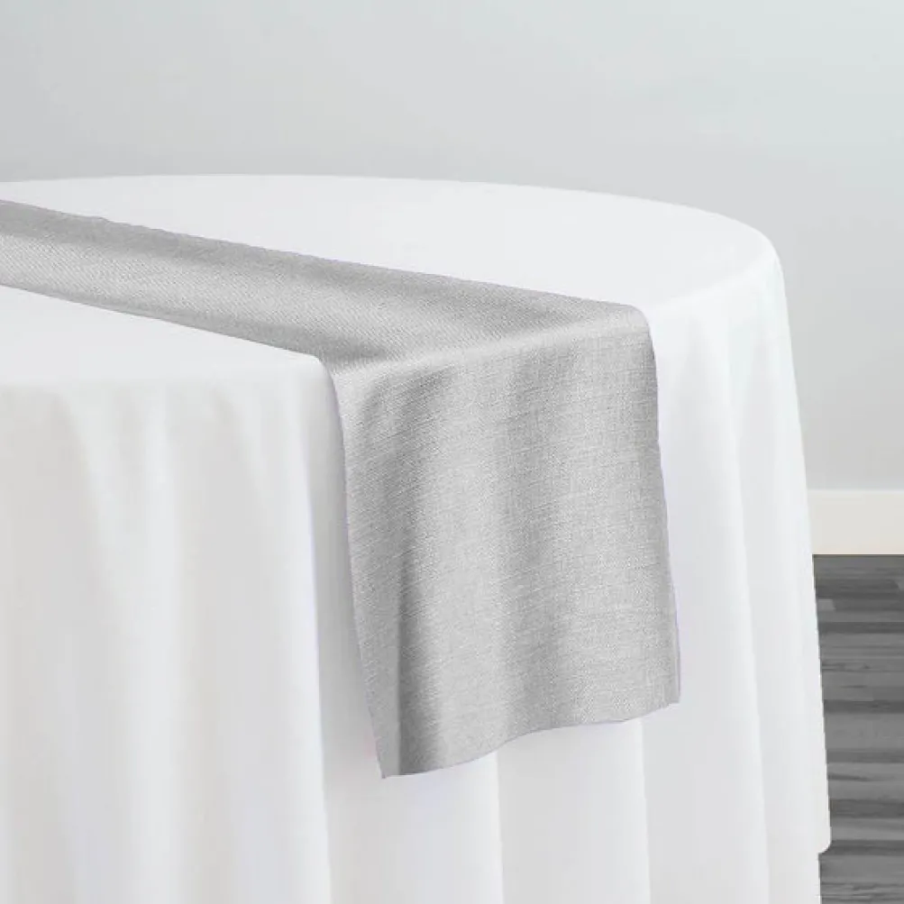 Rustic Linen Table Runner in White