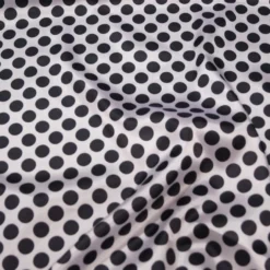 Satin Polka Dot Table Linen in Black and White