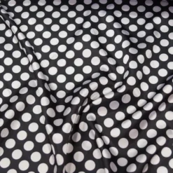 Satin Polka Dot Table Linen in White and Black
