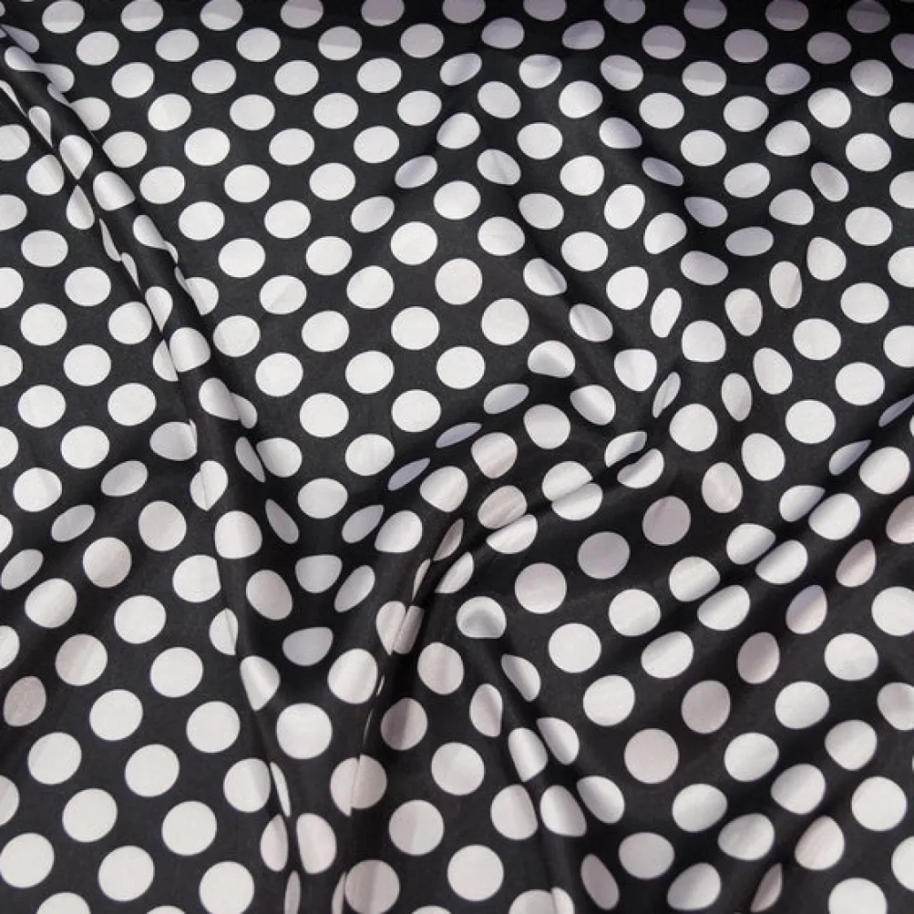 Satin Polka Dot Table Runner in White and Black