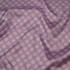 Satin Polka Dot Table Runner in White and Lilac