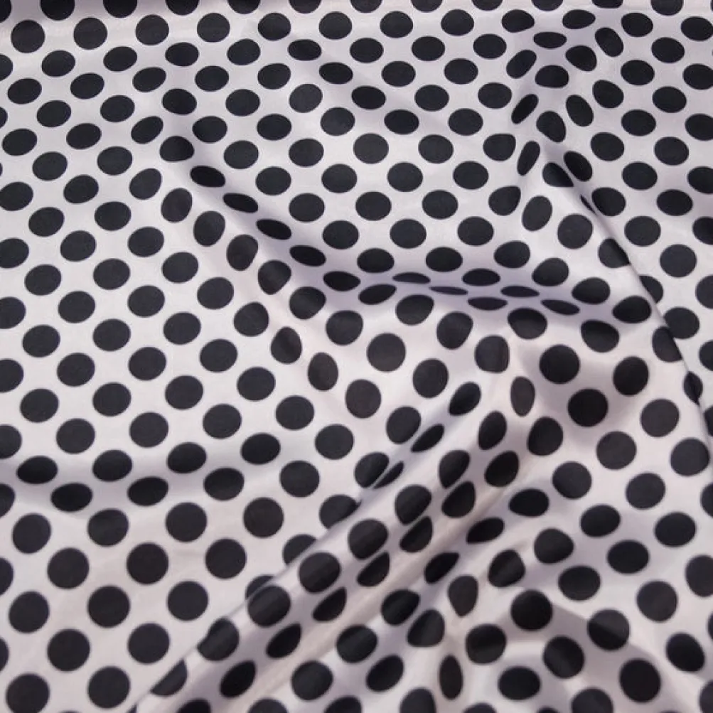 Satin Polka Dot Table Runner in Black and White