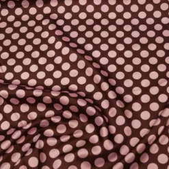 Satin Polka Dot Table Runner in Pink and Brown