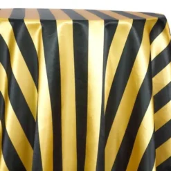 2" Satin Stripe Table Linen in Gold and Black