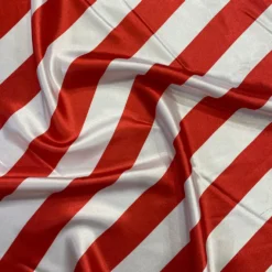 2" Satin Stripe Table Runner in White and Red