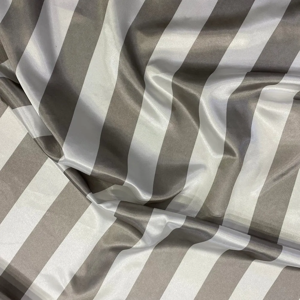 2" Satin Stripe Table Runner in White and Silver