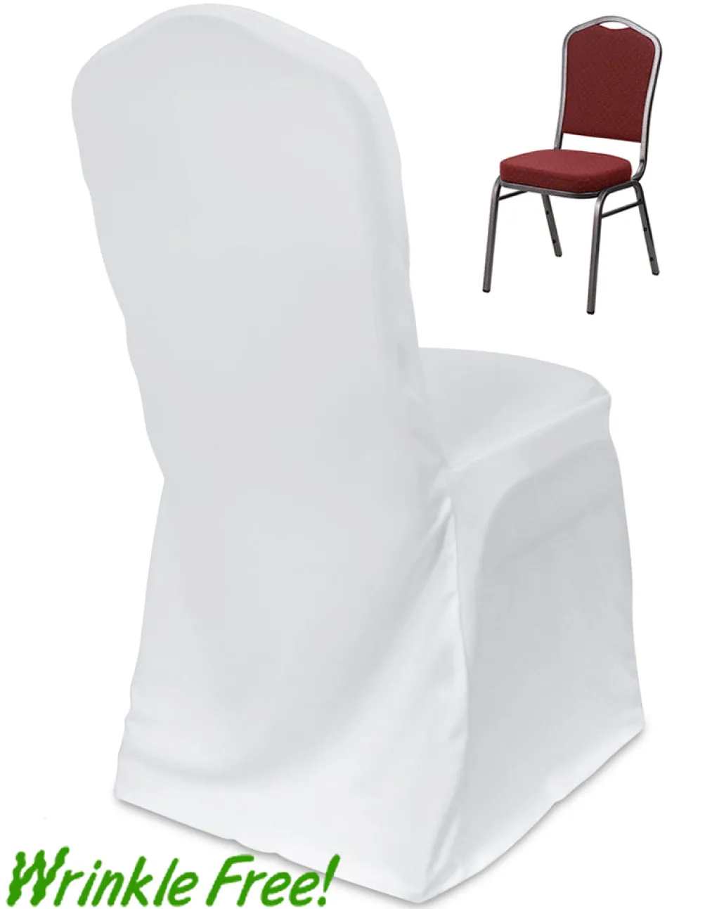 Scuba (Wrinkle-Free) Crown Back Banquet Chair Cover - Premium Quality