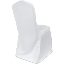 Scuba (Wrinkle-Free) Fitted Banquet Chair Cover in White