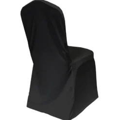 Scuba (Wrinkle-Free) Fitted Banquet Chair Cover in Black